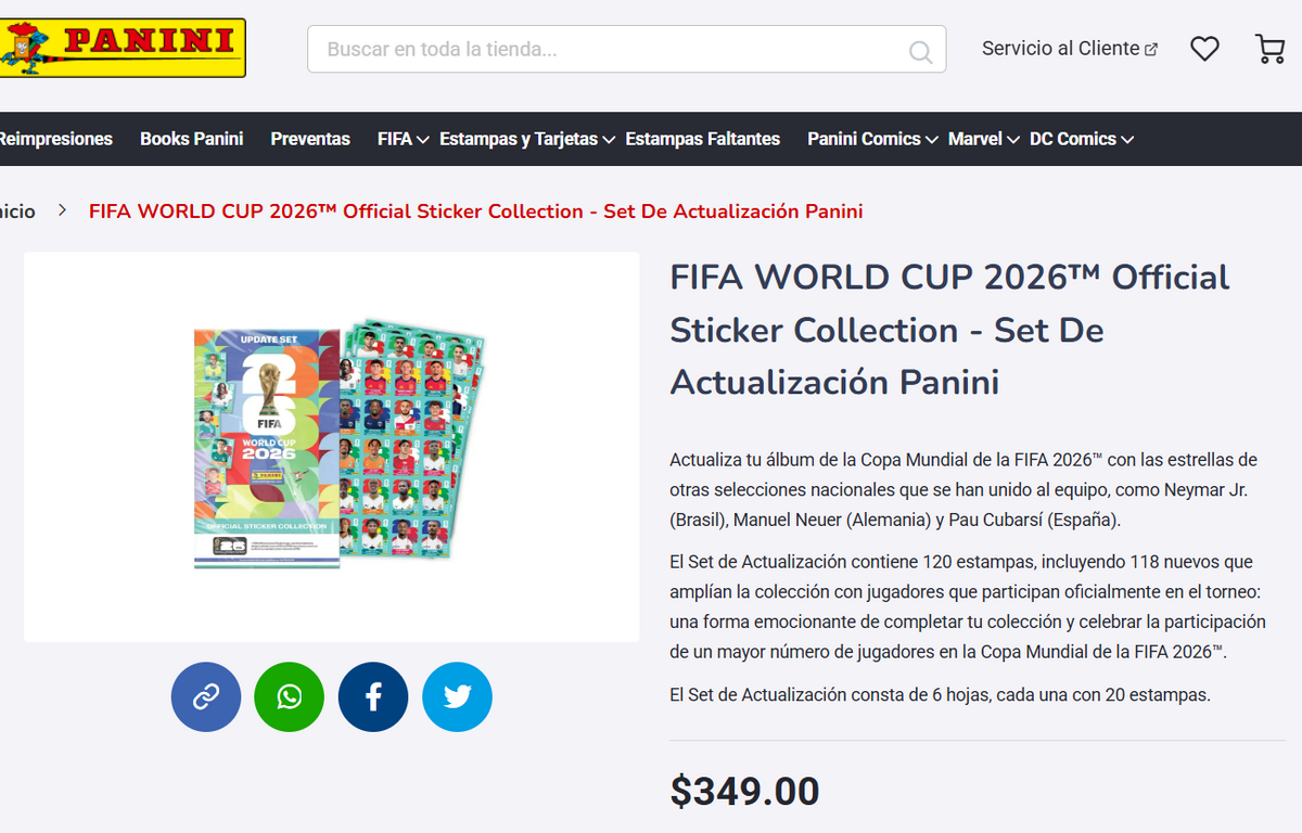 Set de Actualización del álbum del Mundial 2026 en Panini México (Foto: Panini México)