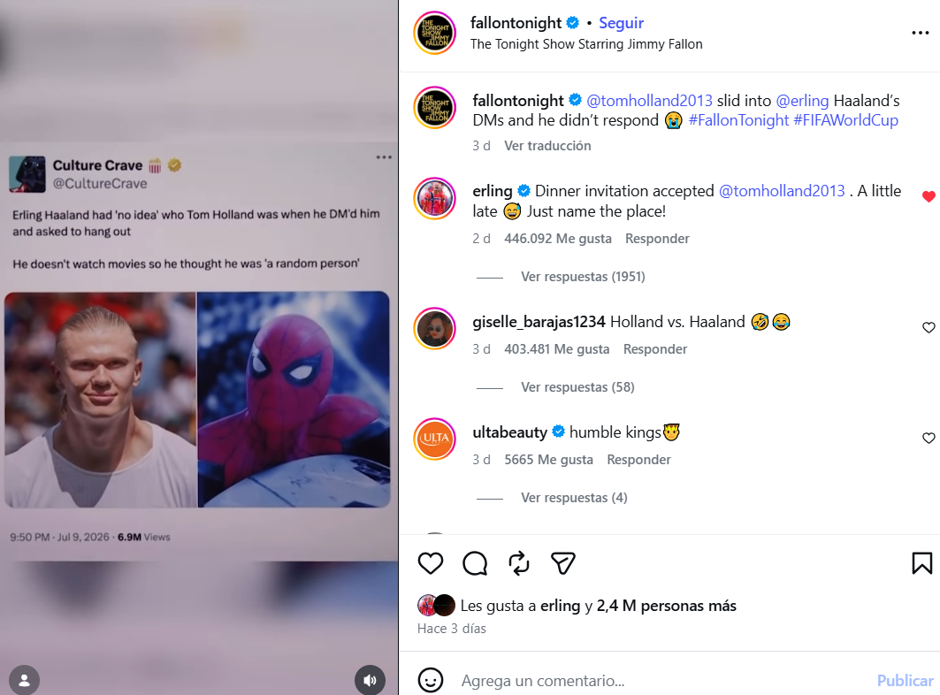 Erling Haaland Acepta Cenar Con Tom Holland Este Fue Su Mensaje Erling Haaland Acepta Cenar Con Tom Holland Este Fue Su Mensaje