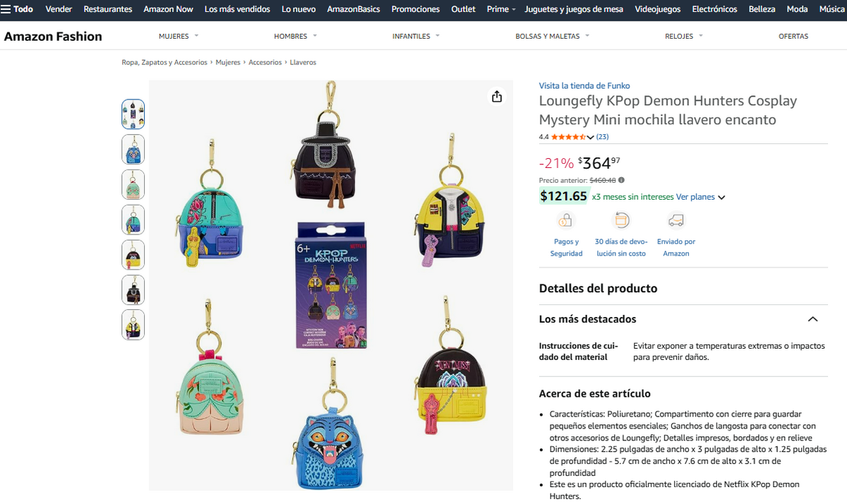 Llaveros mini de  “Las Guerreras K-Pop” de Loungefly (Foto: Amazon México)
