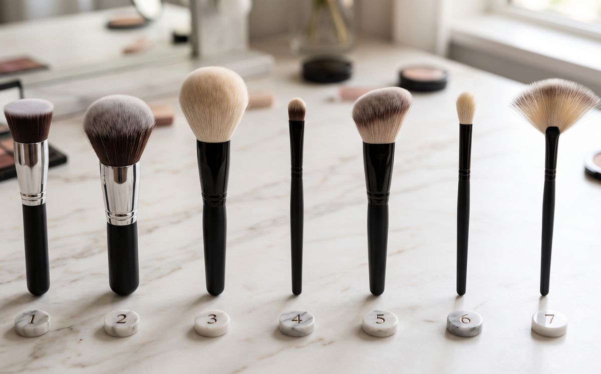 Brochas de maquillaje para el rostro (Foto: IA)