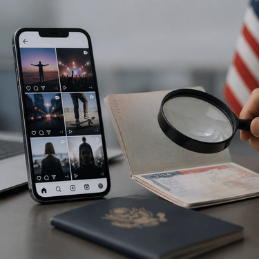 ¿Te revisan redes sociales para tu visa? (Imagen IA)