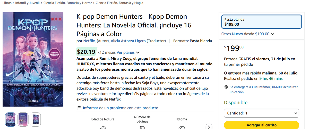 “Las Guerreras K-Pop”: Novela oficial en Amazon (Foto: Amazon México)