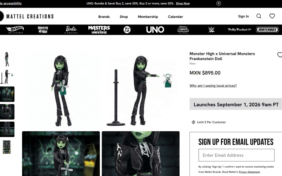 Monster High x Universal Monsters en Mattel (Foto: Mattel Creations)