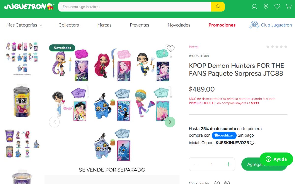 Pack sorpresa de mini figuras de “Las Guerreras K-pop" (Foto: Juguetrón)