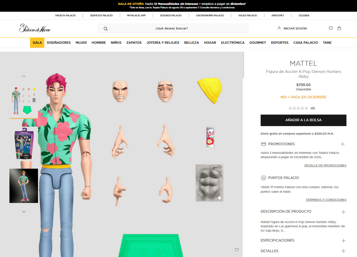 Mattel lanza muñeco Abby de los Saja Boys (Foto: Palacio de Hierro)