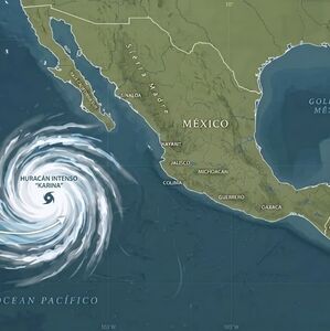 Huracán Karina en el Pacífico: Trayectoria y estados afectados (Foto: IA)