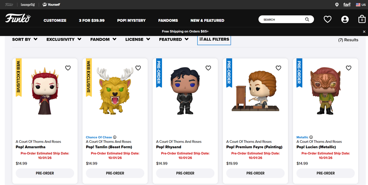 Coleccionables de Funko Pop! de ACOTAR (Foto: Funko)