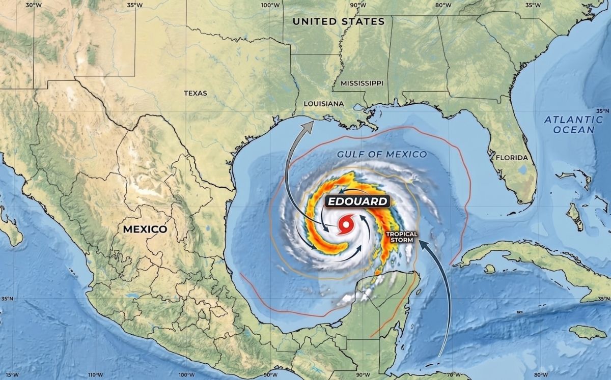 Tormenta tropical Edouard: Trayectoria y estados afectados (Foto: IA)