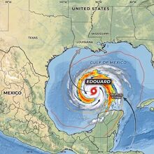 Tormenta tropical Edouard: Trayectoria y estados afectados (Foto: IA)