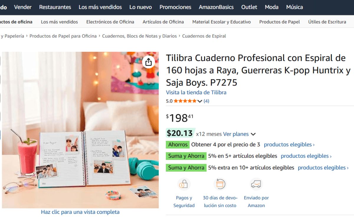 Cuaderno profesional inspirado en “Las Guerreras K-Pop” de Amazon (Foto: Amazon)