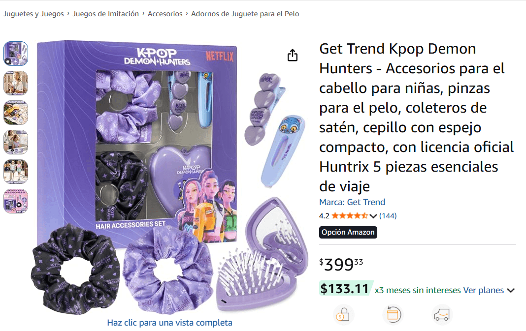 Este es el precio del kit de accesorios para el cabello inspirado en “Las Guerreras K-Pop” (Foto: Amazon)