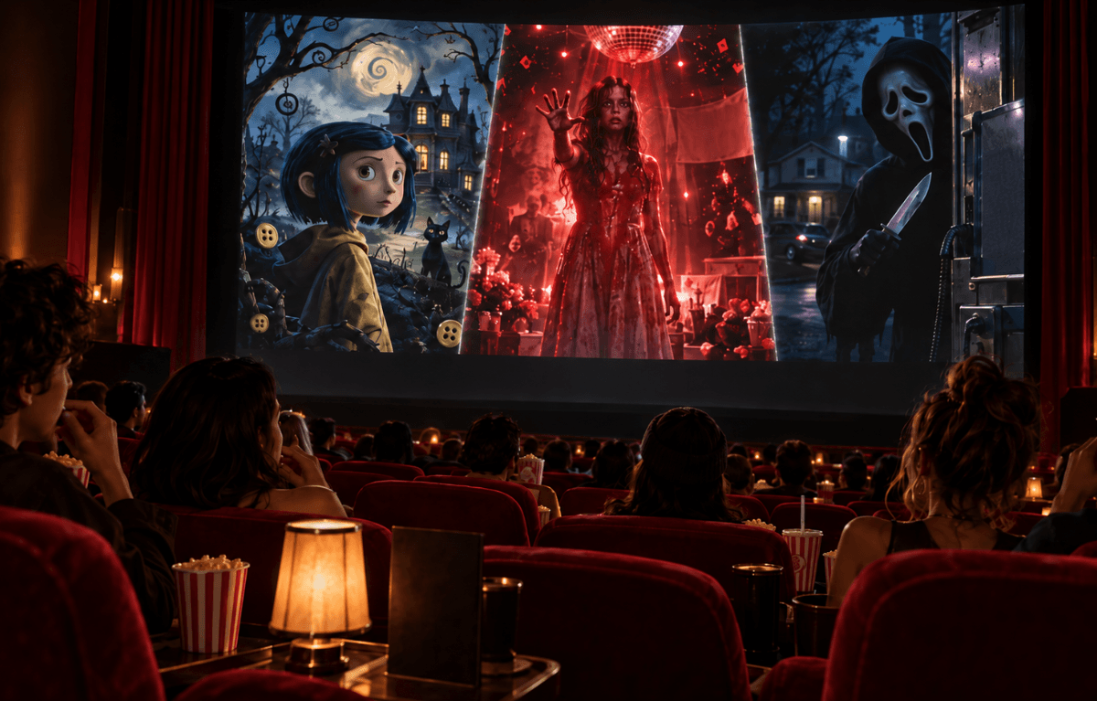 "Coraline", "Carrie" y "Scream" en Cinemex (Imagen IA)