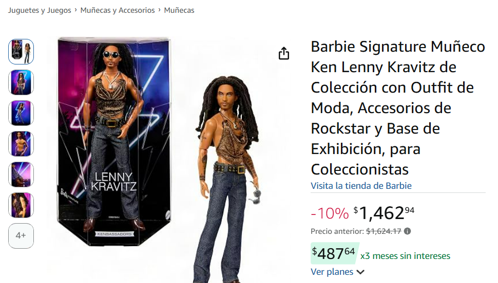 Mattel lanza nuevo muñeco inspirado en Lenny Kravitz (Foto: Amazon México)