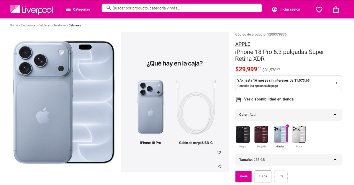 Liverpool lanza oferta para el iPhone 18 Pro (Foto: Liverpool)