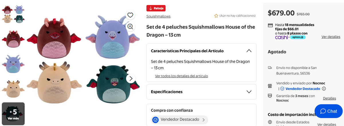 Squishmallows lanza peluches de "House of the Dragon" en Walmart