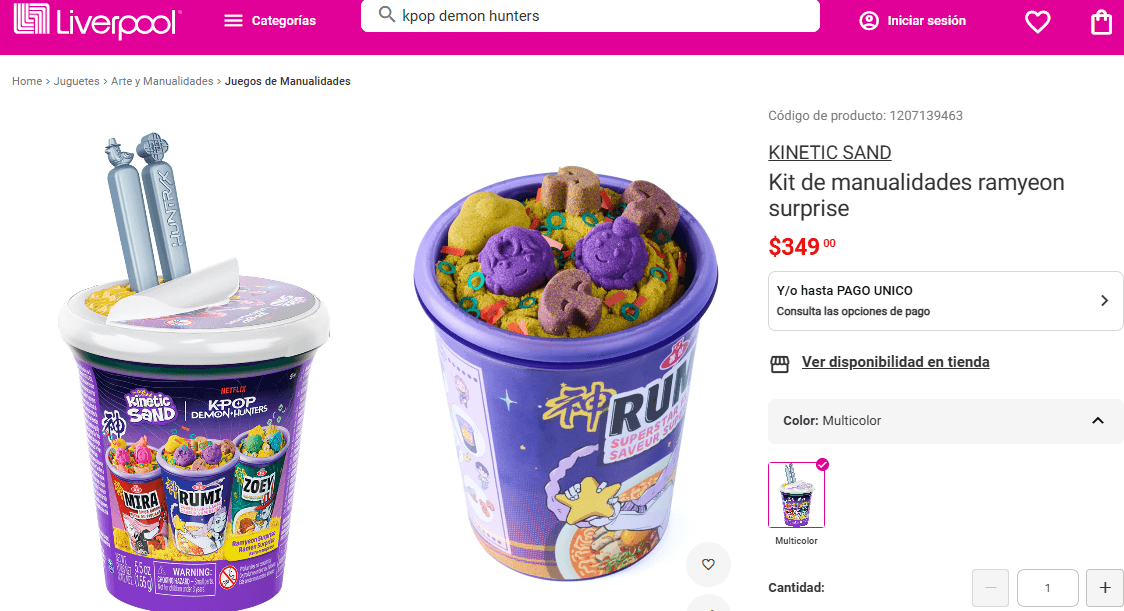 ¿Cuánto cuesta el set de Kinetic Sand inspirado en “Las Guerreras K-pop”? (Foto: Liverpool)