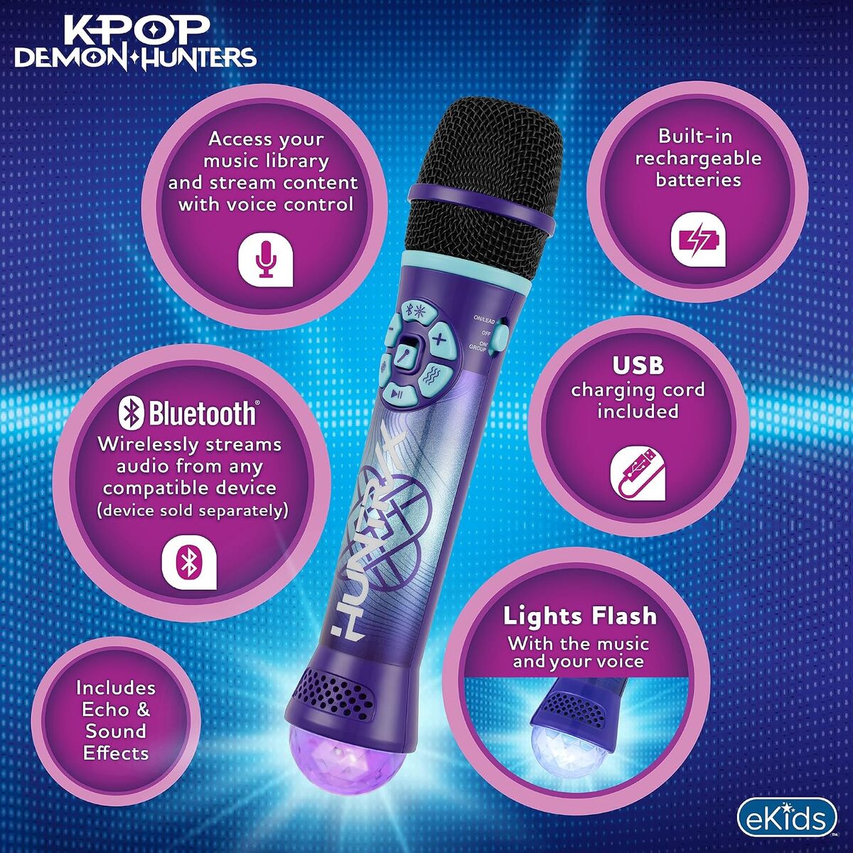 Características del micrófono inspirado en “Las Guerreras K-Pop” (Foto: Amazon)