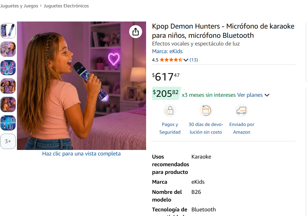 ¿Cuánto cuesta el micrófono inspirado en “Las Guerreras K-Pop” y en dónde puedes comprarlo? (Foto: Amazon)