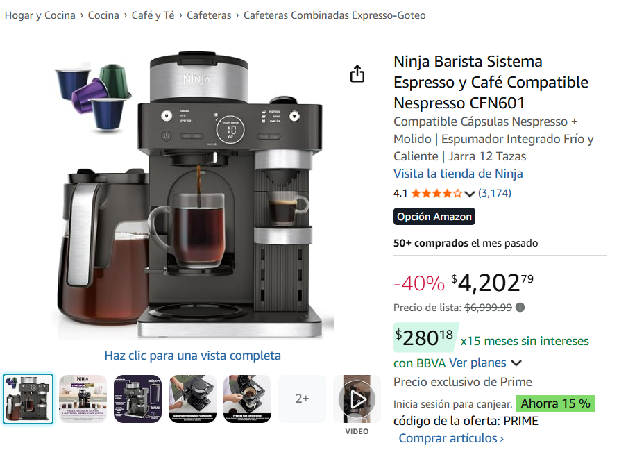 Amazon remata cafetera Ninja por Mega Ofertas (Foto: Amazon)