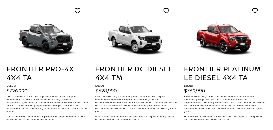 Nissan Frontier 2027: Precios (Foto: Nissan México)
