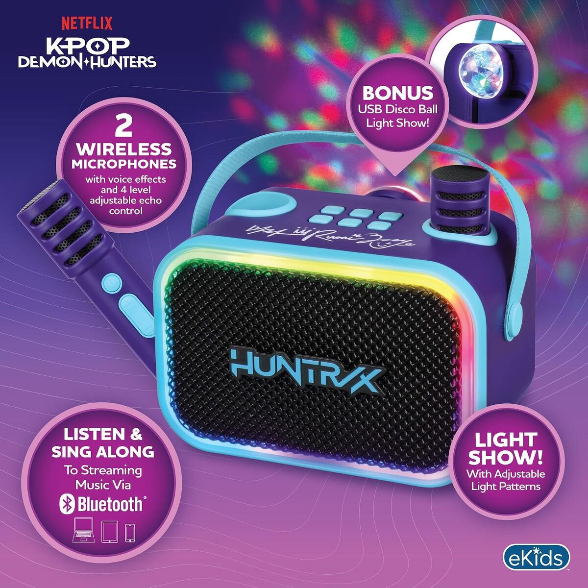 ¿Qué más incluye la máquina de karaoke de eKids? (Foto: Amazon)