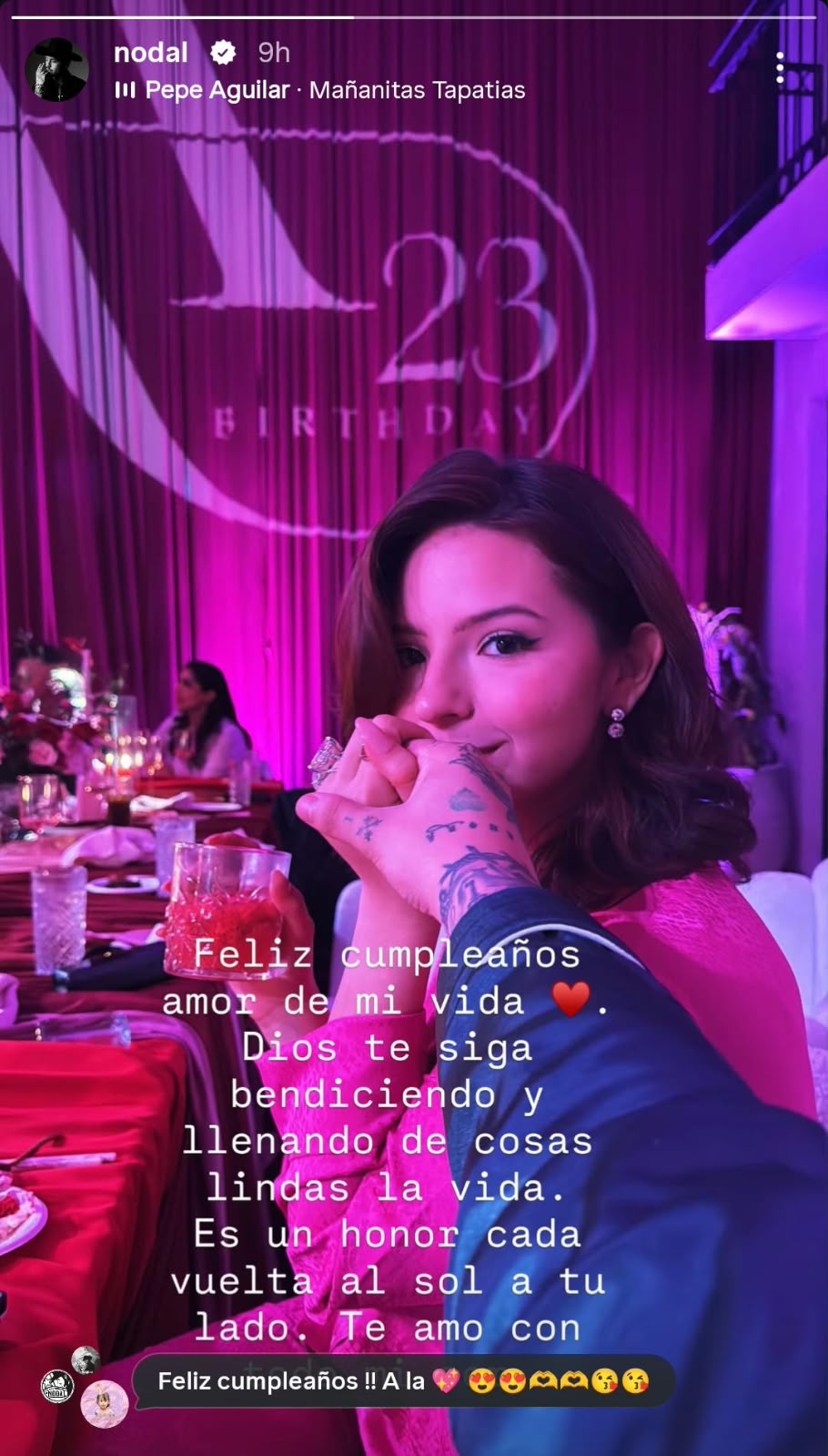 Christian Nodal dedica romántico mensaje a Ángela Aguilar (Foto: IG@nodal)