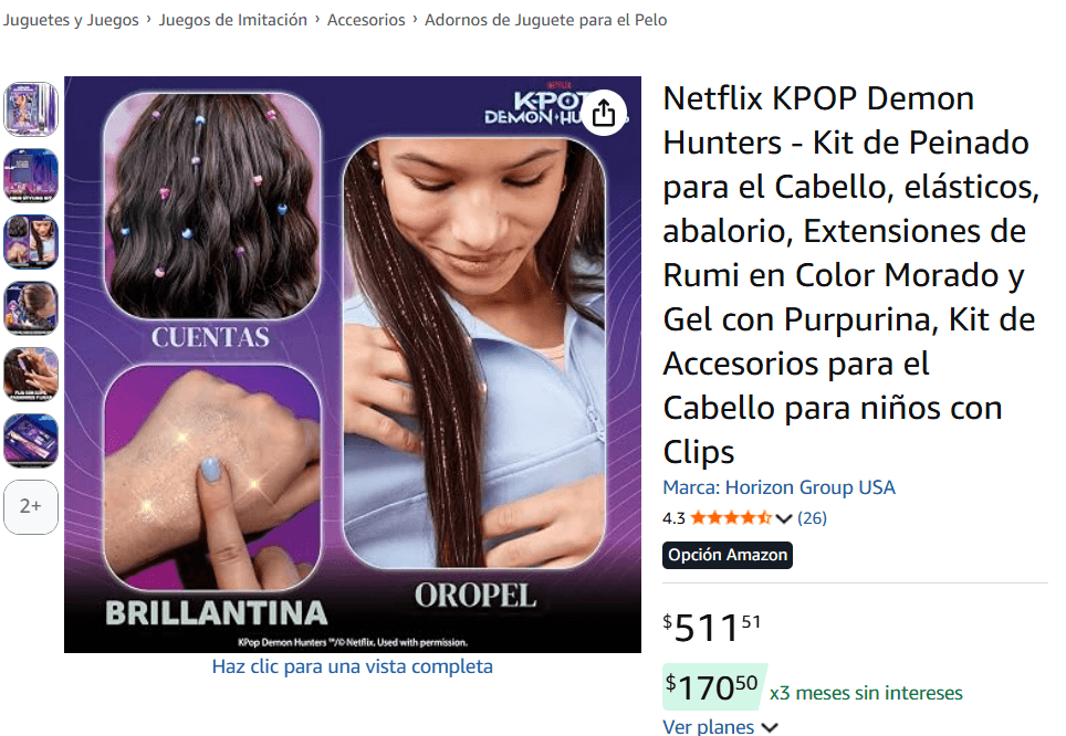 ¿Cuánto cuesta el kit de peinado inspirado en Rumi de “Las Guerreras K-pop”? (Foto: Amazon)