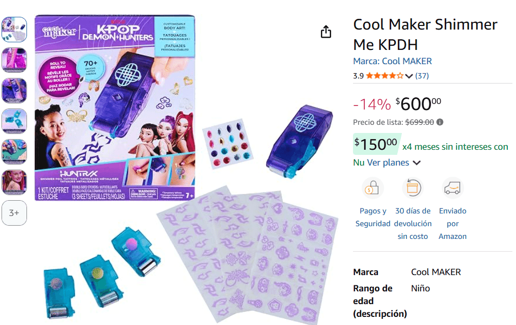 ¿En dónde puedes comprar el kit de estampillas brillantes inspiradas“KPop Demon Hunters” ? (Foto: Amazon)