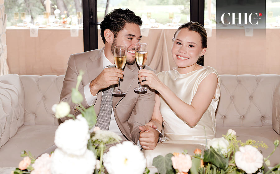 Anilú y Jorge bridan durante la ceremonia