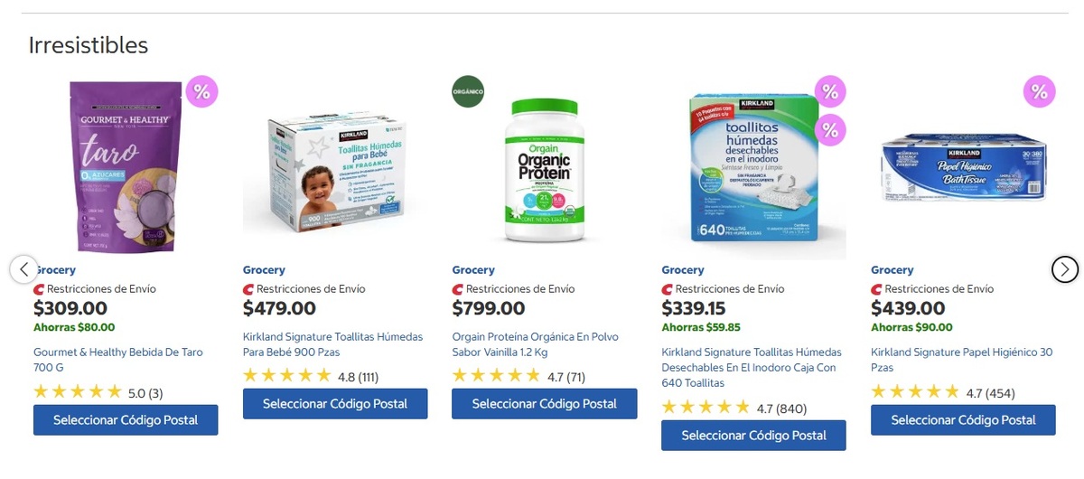 Productos en oferta en Costco