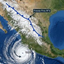 Estados afectados por el Frente Frío 3 y el huracán “Vance” (Foto: IA)