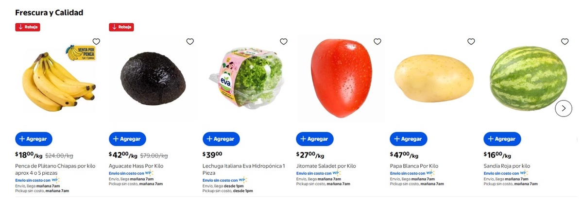 Frescura  Todos los Días en frutas y verduras (Foto: Walmart)