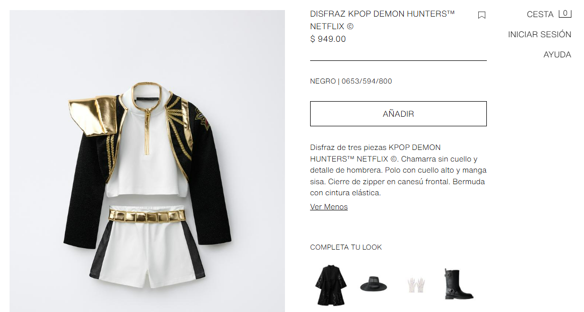 ¿Cuánto cuesta el disfraz inspirado en “Golden” de "Las Guerreras K-pop"? (Foto: Zara)