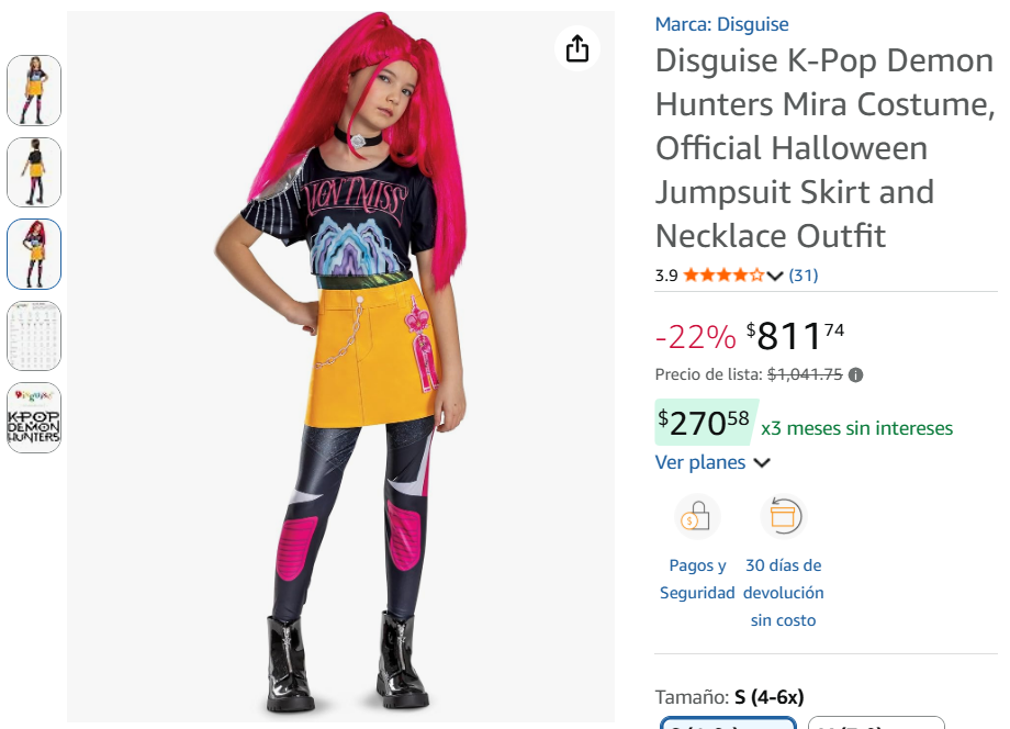 Características y cuidados del disfraz inspirado en Mira de “Las Guerreras K-Pop” (Foto: Amazon)