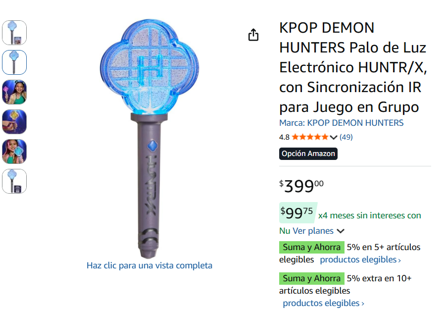 Hasbro lanza lightstick inspirado en HUNTR/X de “Las Guerreras K-Pop” (Foto: Amazon)